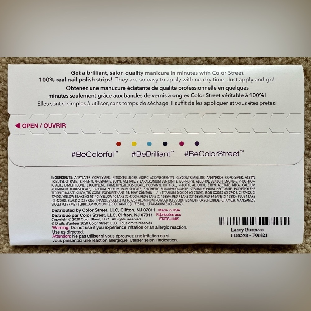 Unopened Color Street nail strips Lacey Business - Picture 2 of 3